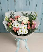 Букет цветов из:  Розы, Лизиантусы и Хризантемы в Ходзь