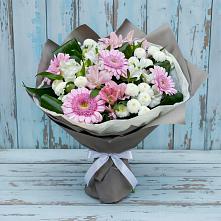 Букет цветов из:  Герберы, Альстромерии и Хризантемы #REPLACE_PRED# Ходзь