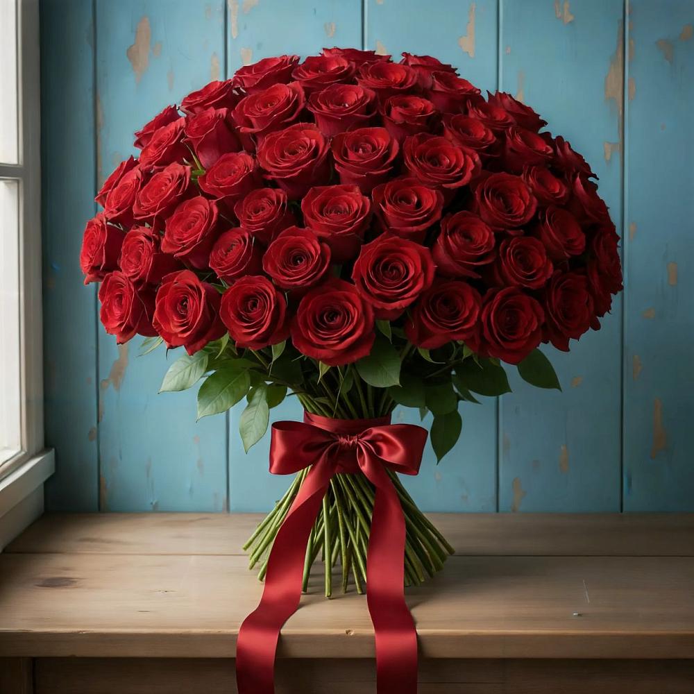 Букет Красные розы Блэк Меджик в Ходзь