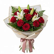 Букет цветов из:  Лилии и Розы #REPLACE_PRED# Ходзь