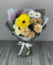 Букет цветов из:  Розы, Герберы и Хризантемы #REPLACE_PRED# Ходзь
