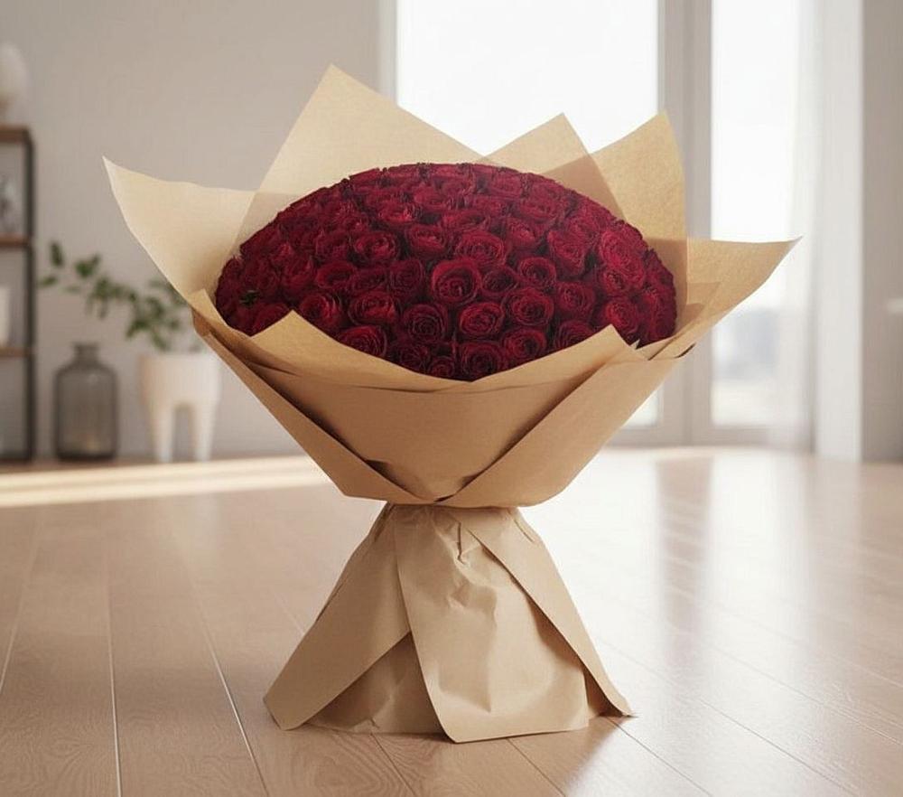 Букет 101 Красная роза в Ходзь