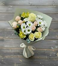 Букет цветов из:  Альстромерии, Розы и Хризантемы в Ходзь