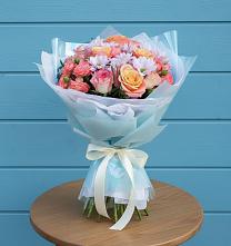 Букет цветов из:  Хризантемы и Розы в Ходзь