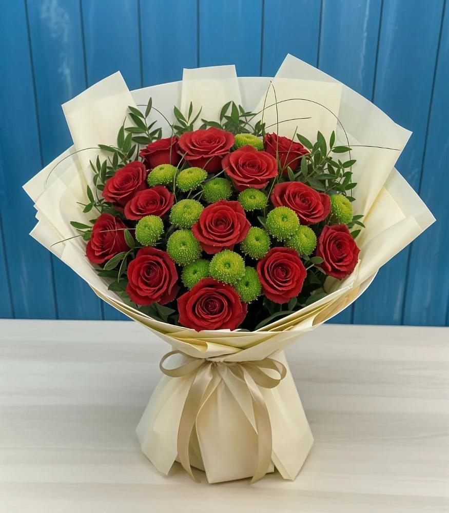 Букет цветов из: Розы и Хризантемы в Ходзь